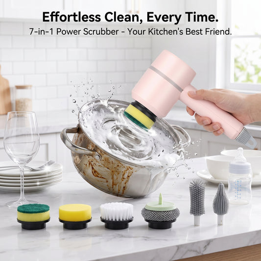 Electric Cleaning Brush Dishwashing Brush Automatic Wireless USB Rechargeable Professional Kitchen Bathtub Tile Cleaning Brushes