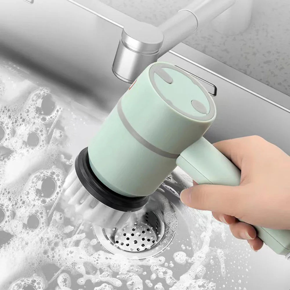 USB Rechargeable Electric Cleaning Brush With 3 Heads