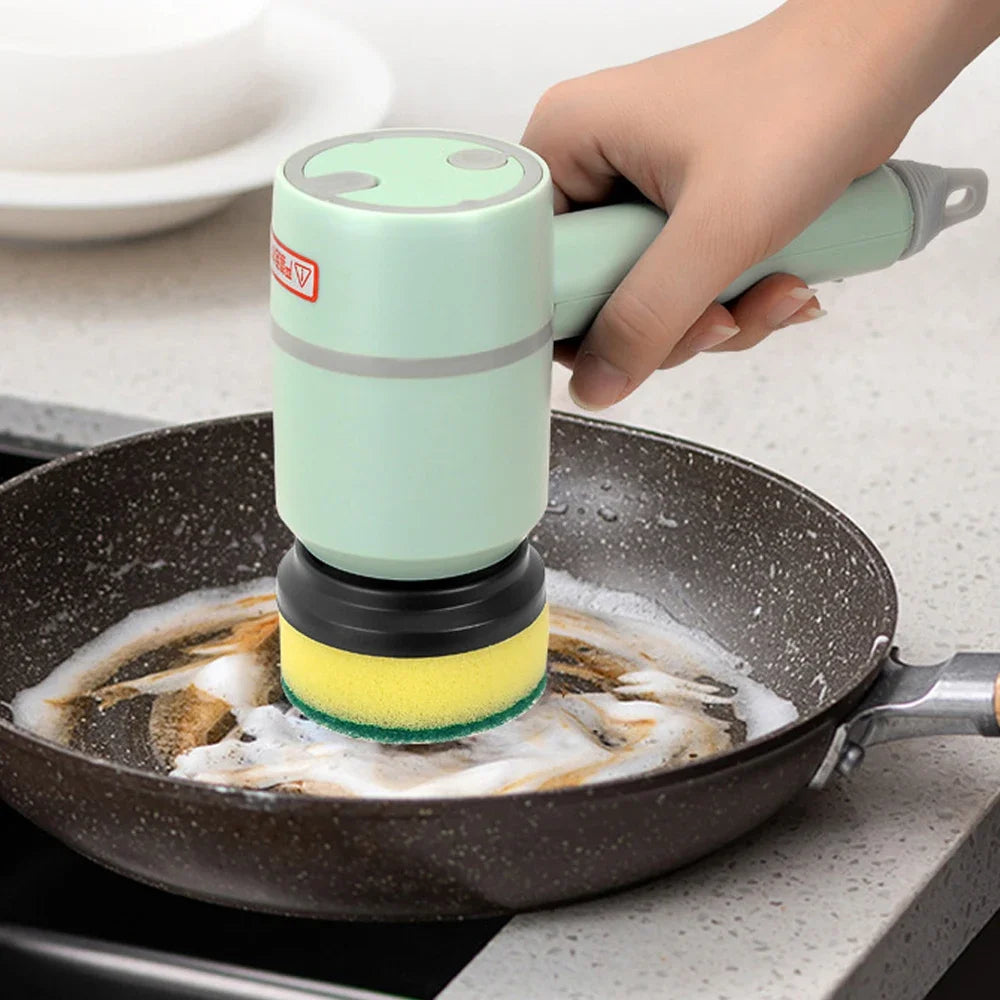USB Rechargeable Electric Cleaning Brush With 3 Heads